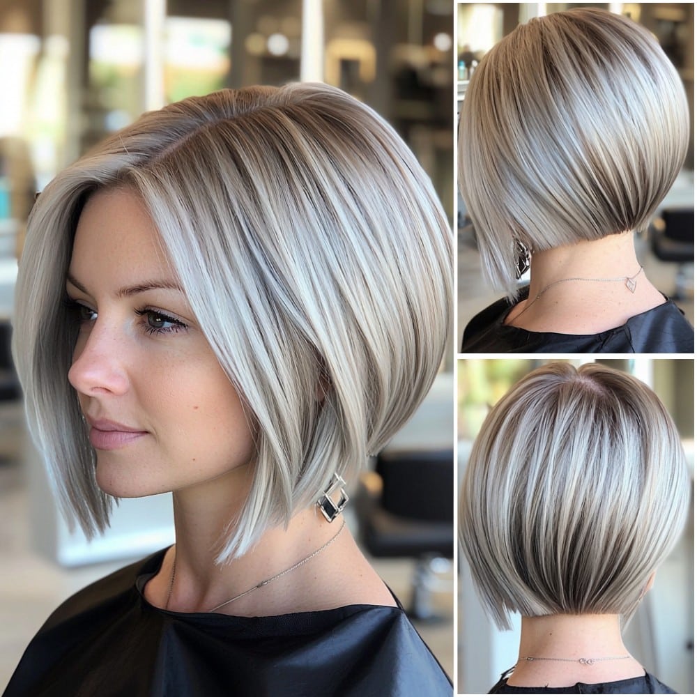 Ash Blonde Inverted Bob