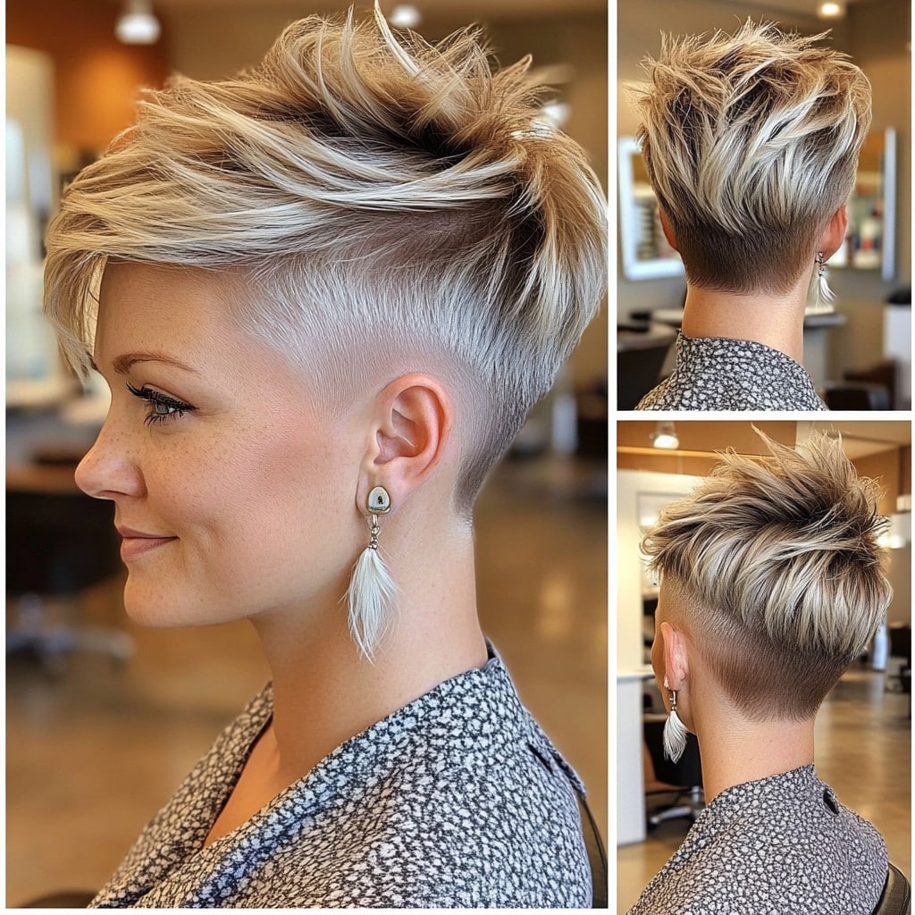 Ash Blonde Undercut Pixie