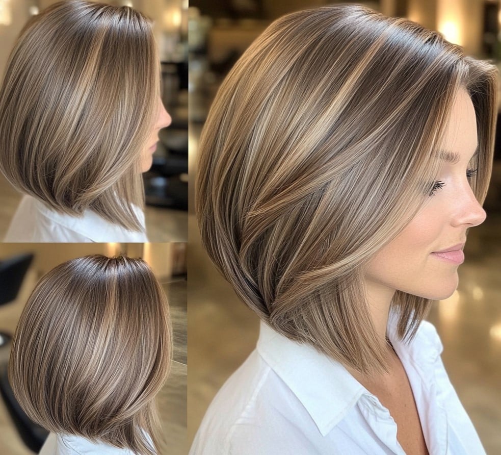 Ash Bronde Stacked Bob