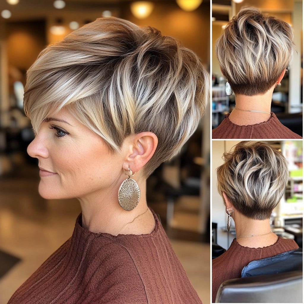 Ash Bronde Textured Pixie