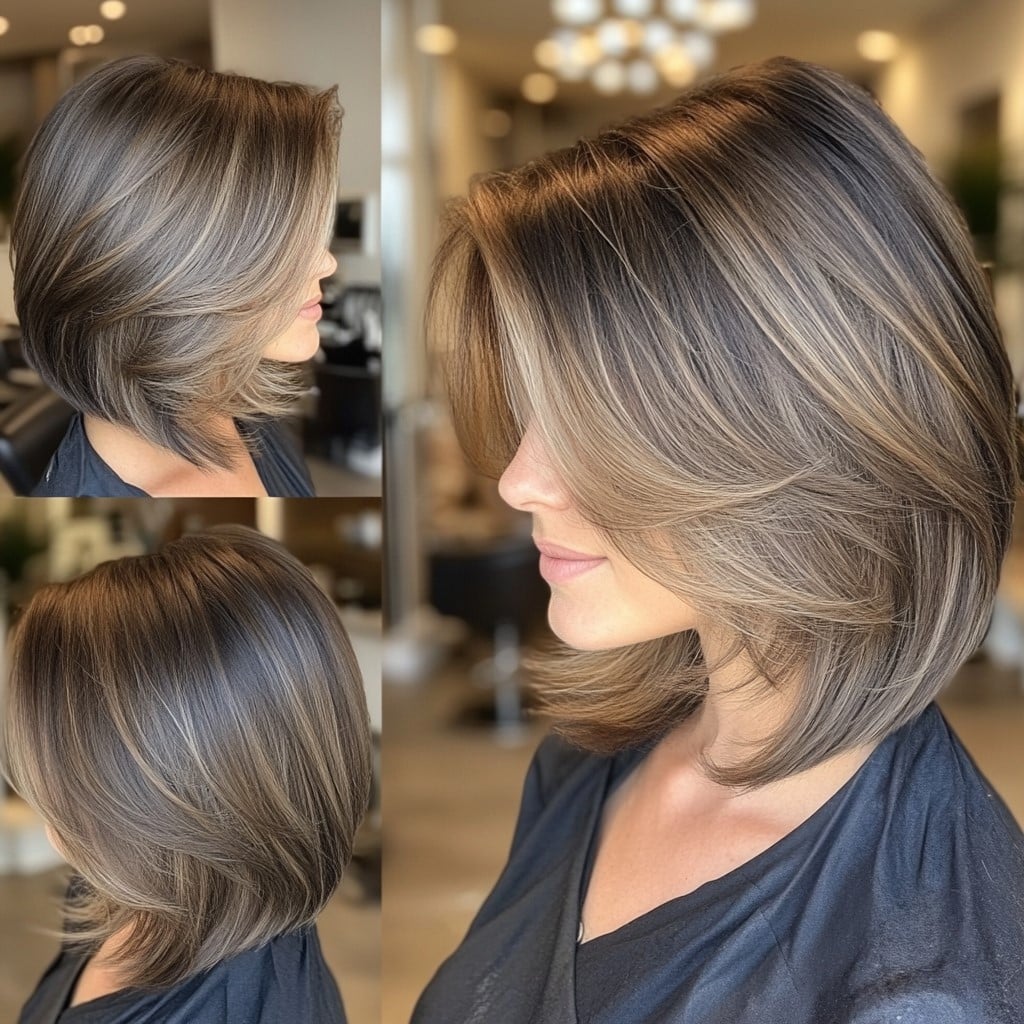Ash Brown Inverted Bob Hair