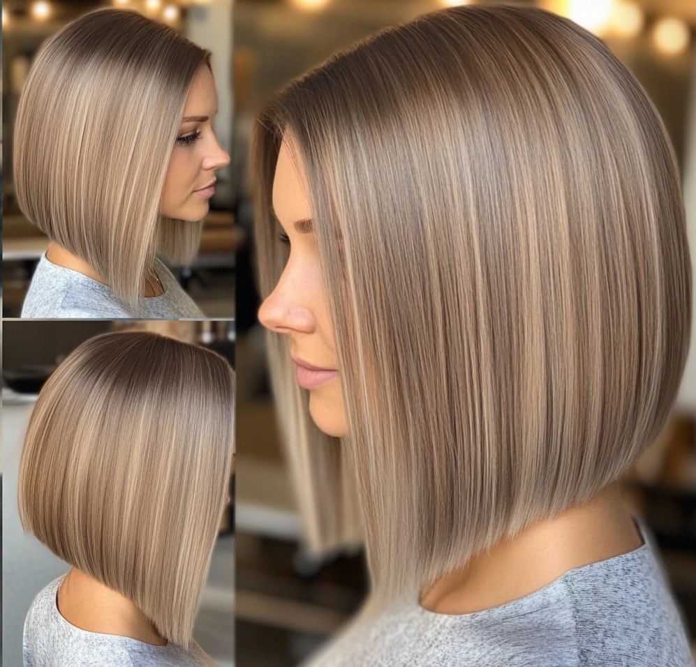 Beige Ash A-Line Bob Hair