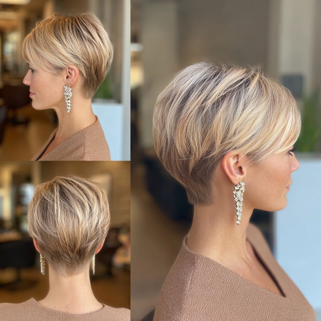 Beige Blonde Pixie Hair