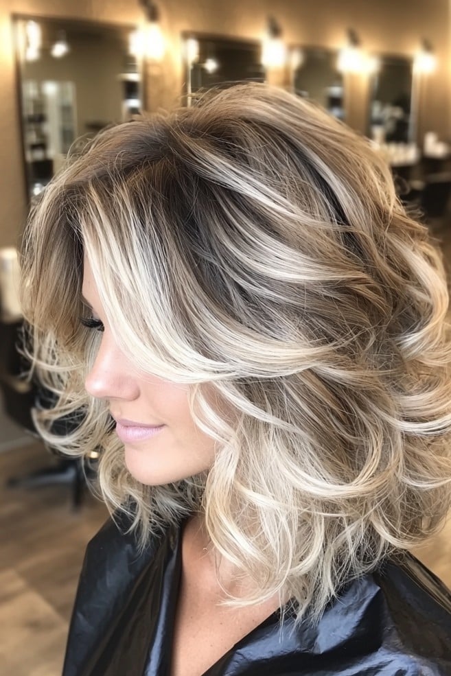 Blonde Shaggy Bob Hair