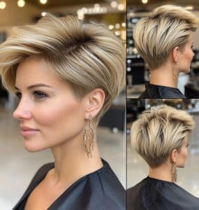 Blonde Wedge Pixie Hair
