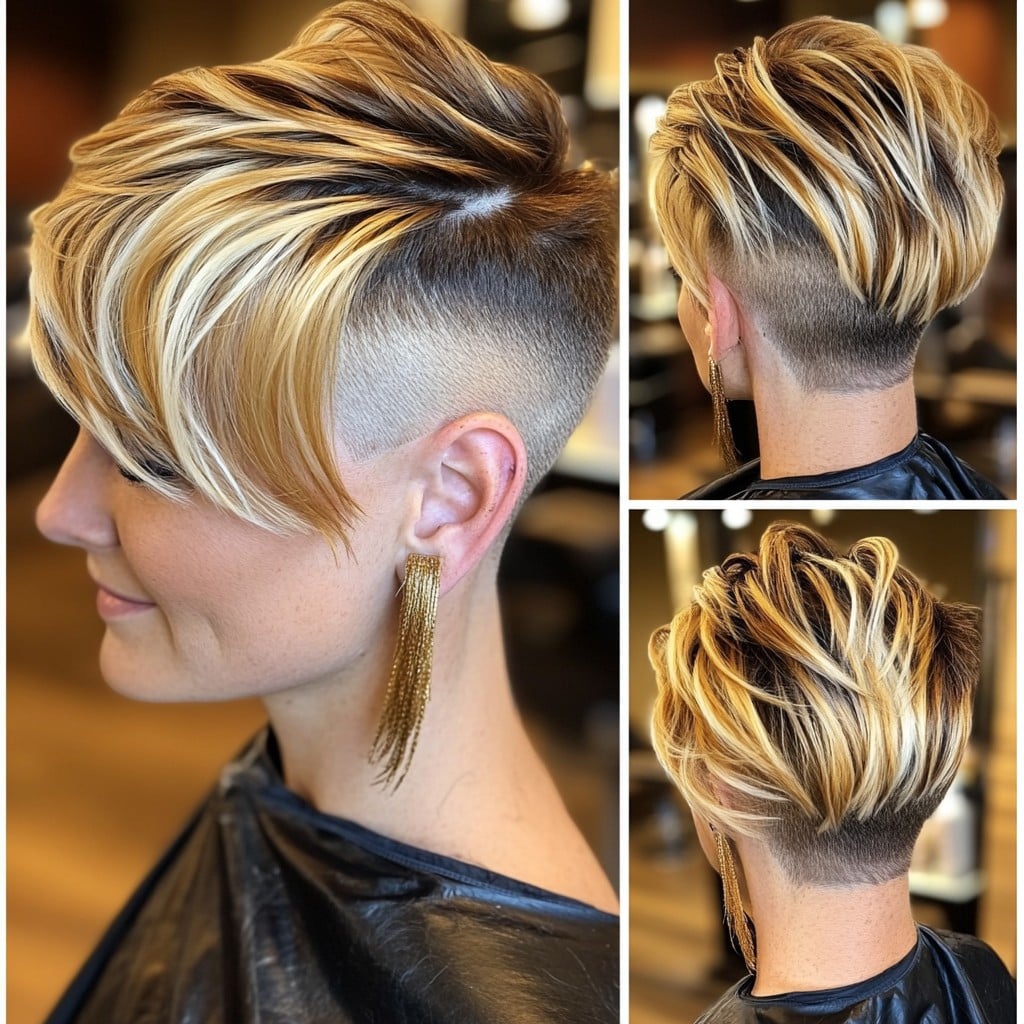 Bold Blonde Undercut Pixie Hair