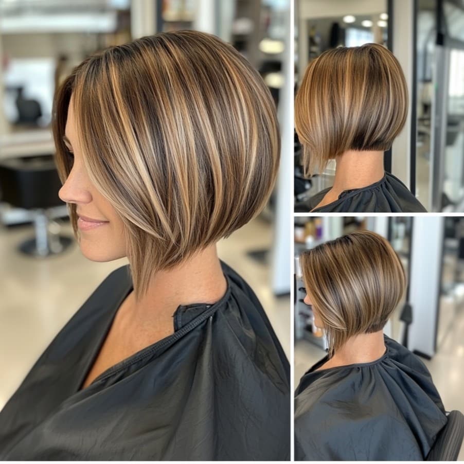 Caramel Highlighted Bob