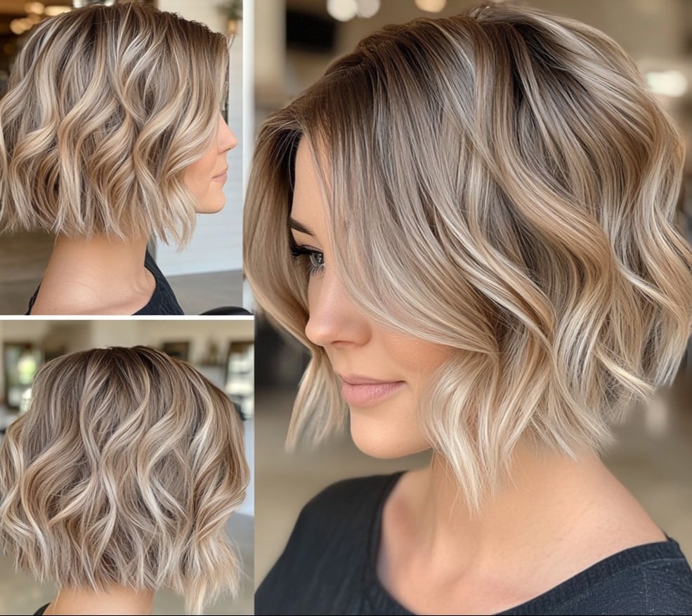 Caramel Mocha Sliced Bob Hair