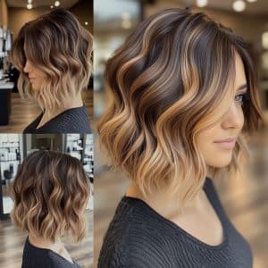 Caramel Swirl Bob Hair