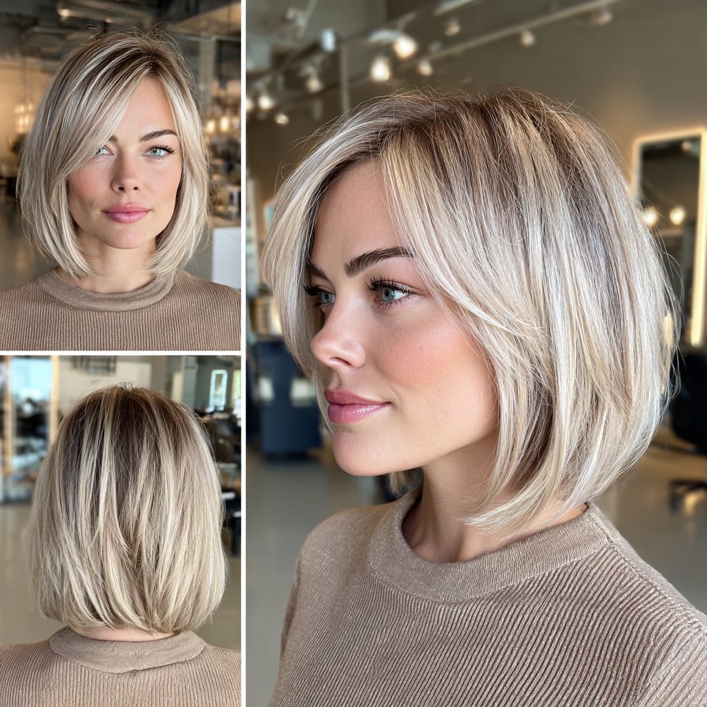 Champagne Blonde Bob Hair