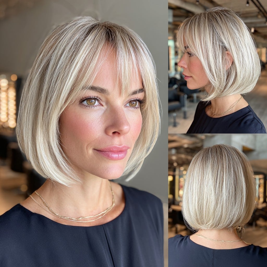 Champagne Blonde Bob Hair