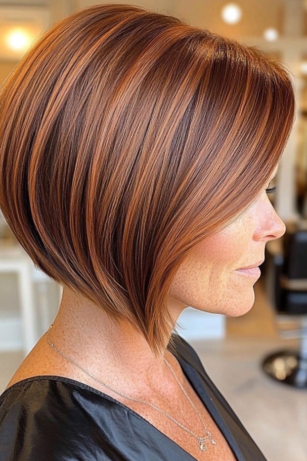 Cinnamon Copper Angled Bob