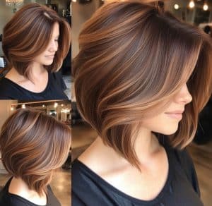 Cinnamon Mocha Bob Hair