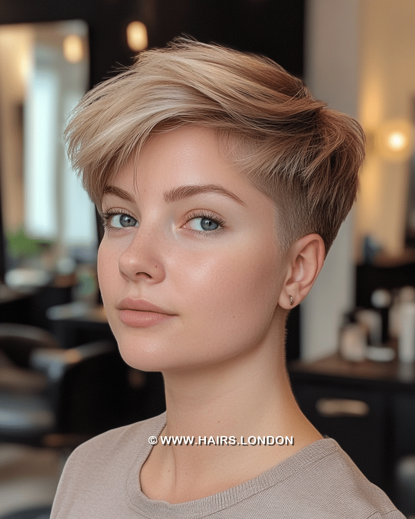 Cool Pearl Blonde Pixie Hair