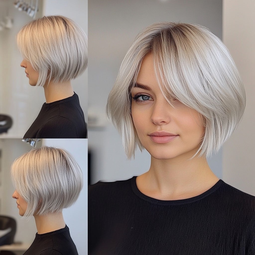 Cool Silver Blunt Bob