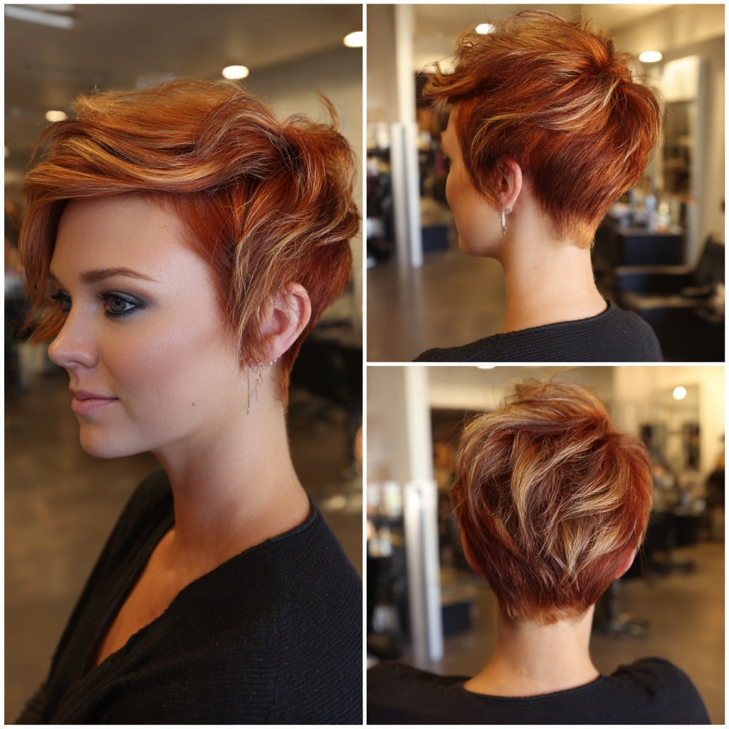 Copper Balayage Pixie Hair