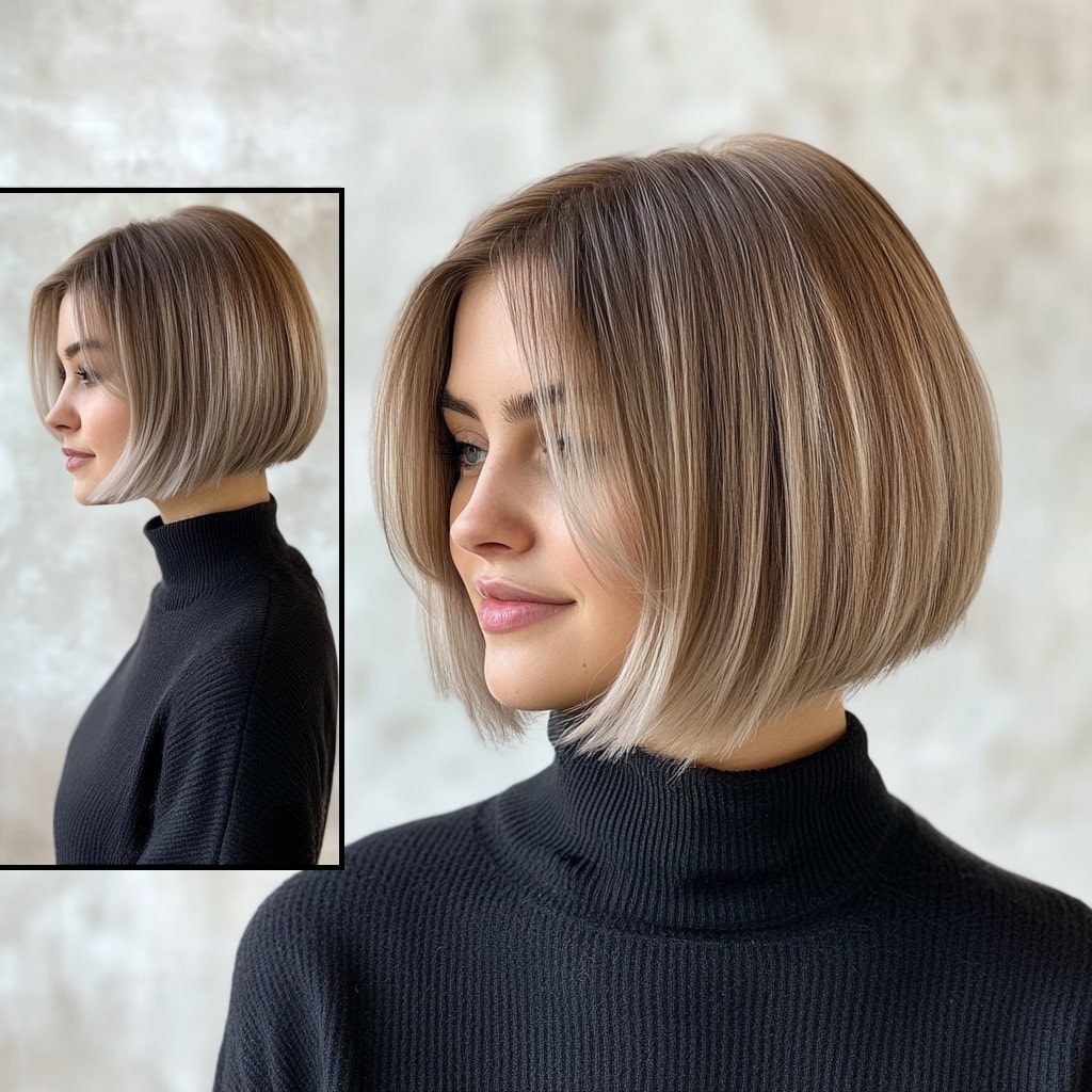 Creamy Ash Bronde Bob