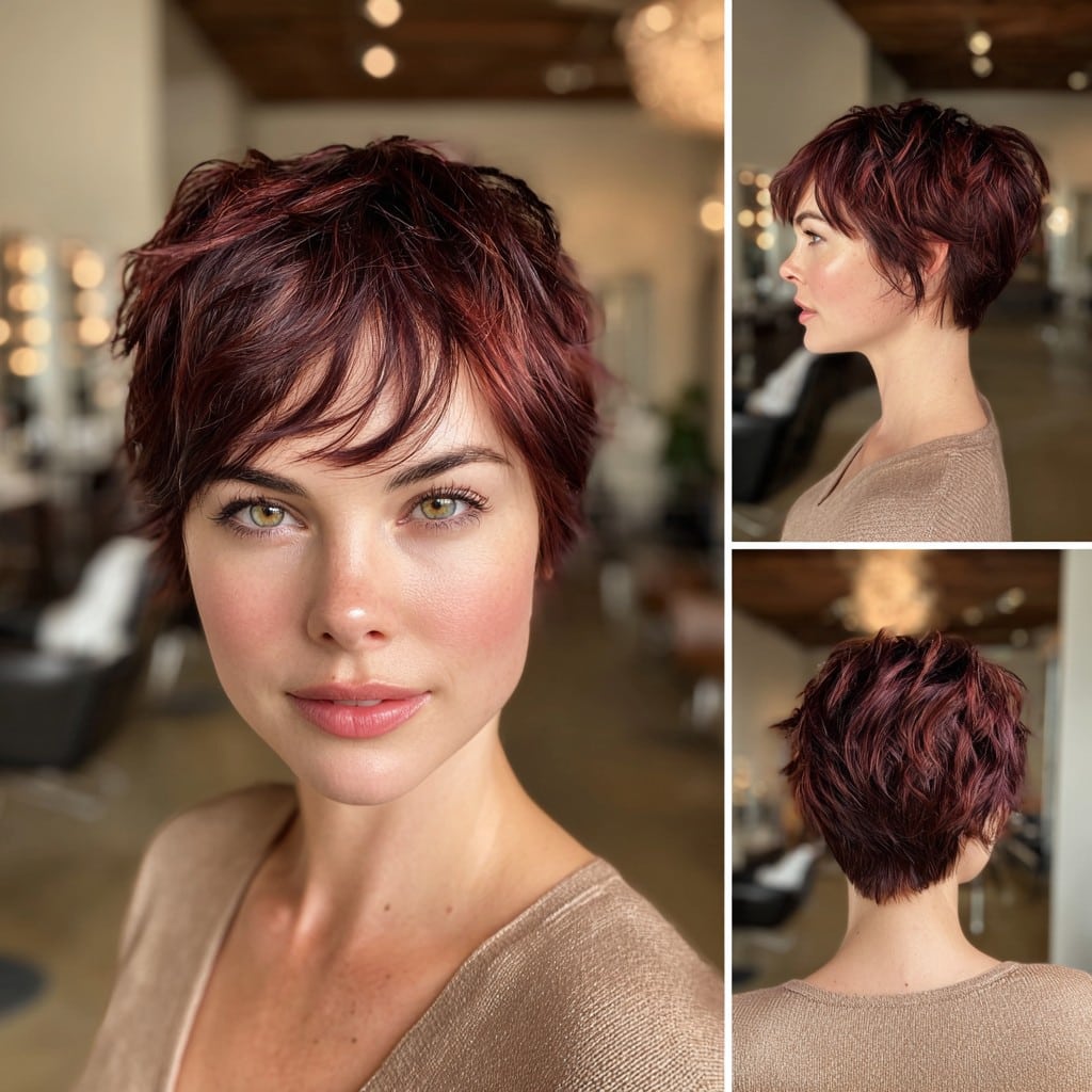 Crimson Berry Pixie Hair