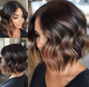 Dark Mocha Wavy Bob Hair