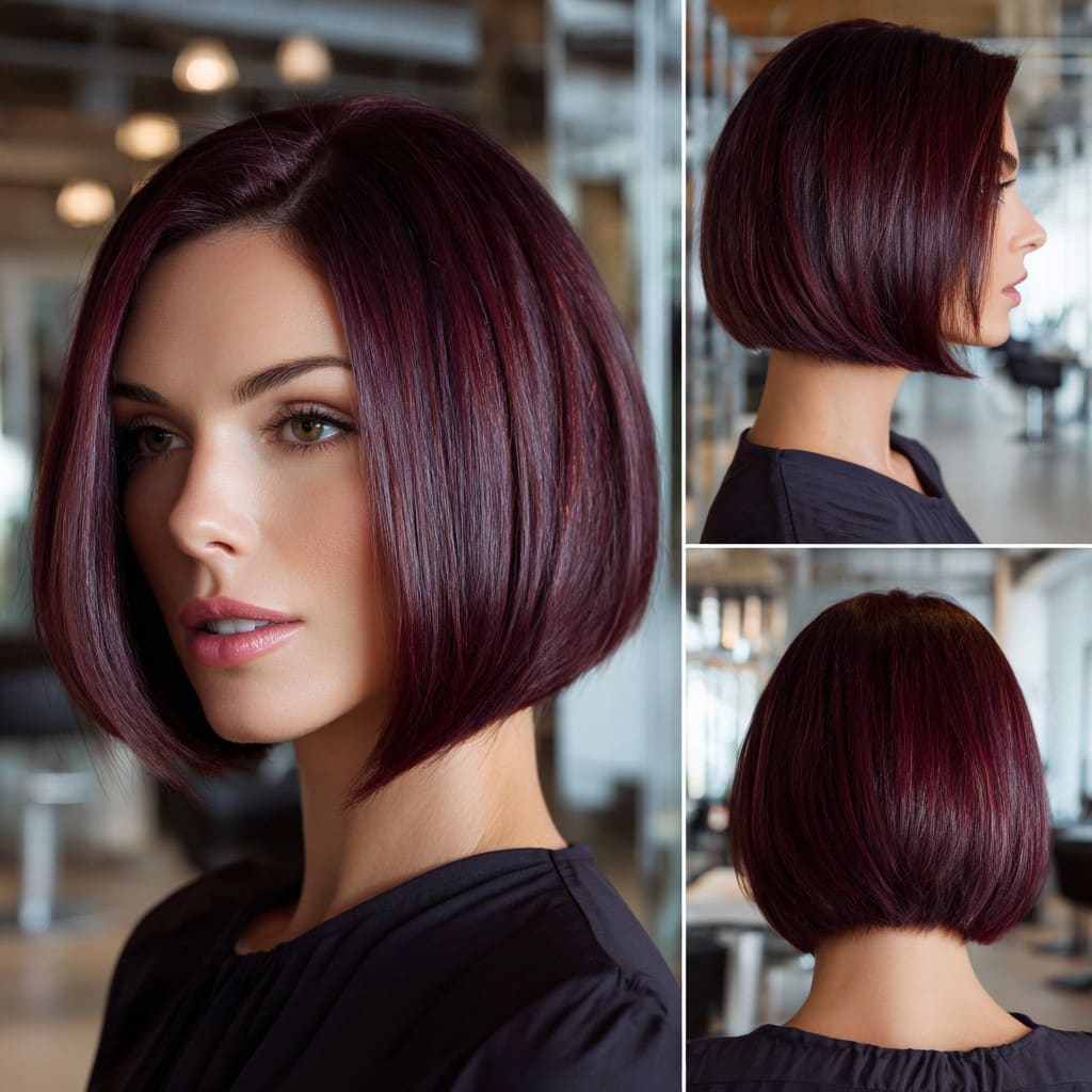 Deep Plum Bob Hair