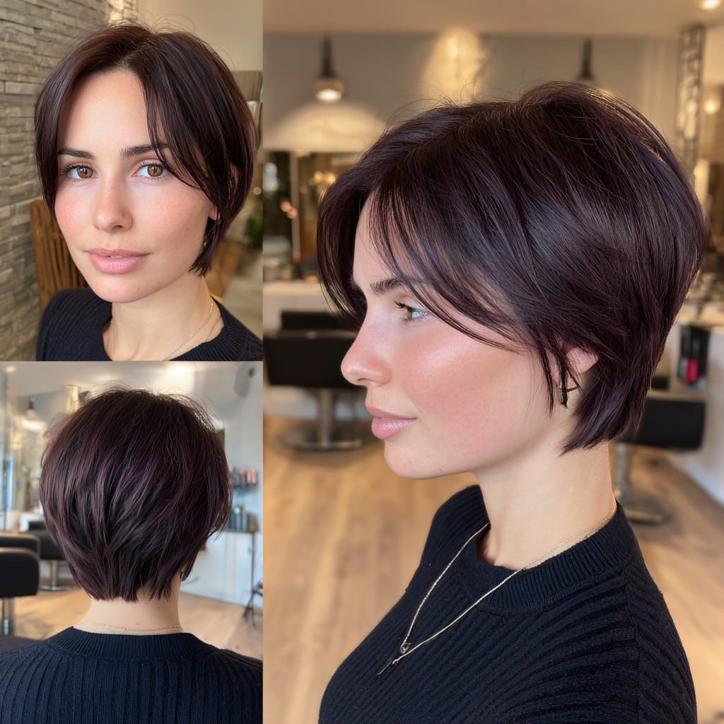 Deep Plum Brown Hair