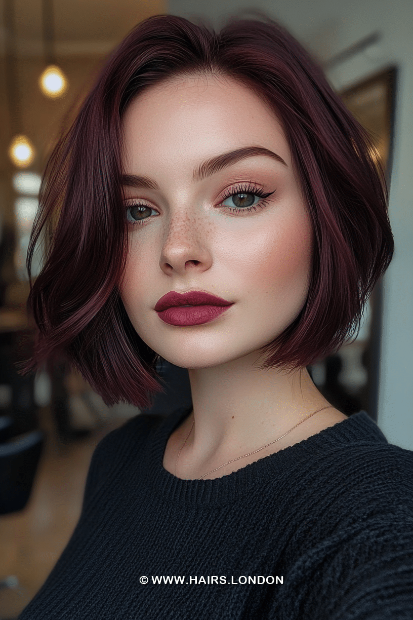 Deep Plum Burgundy Hair