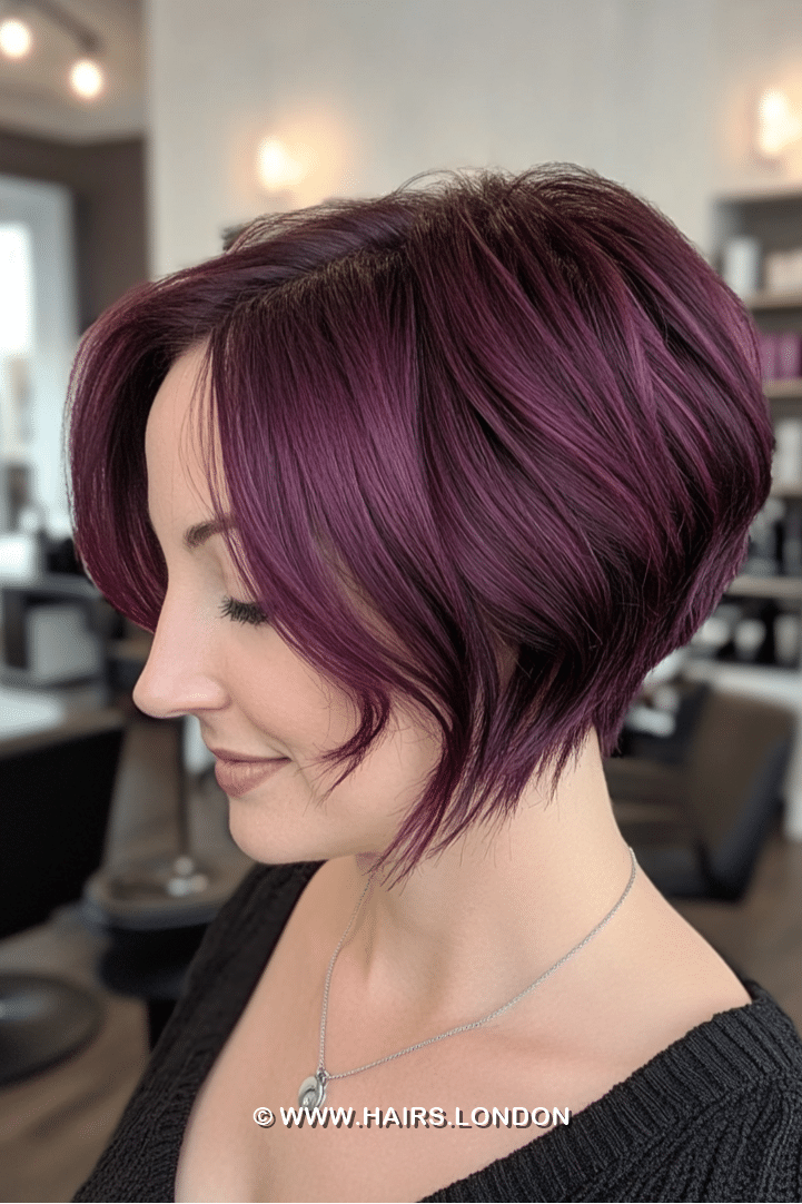 Deep Plum Burgundy Hair