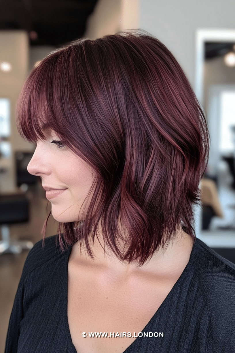 Deep Plum Burgundy Hair