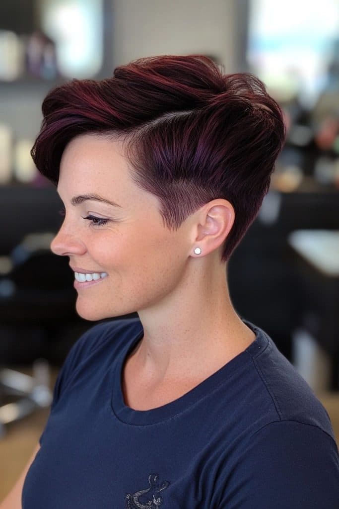 Deep Plum Pixie Hair