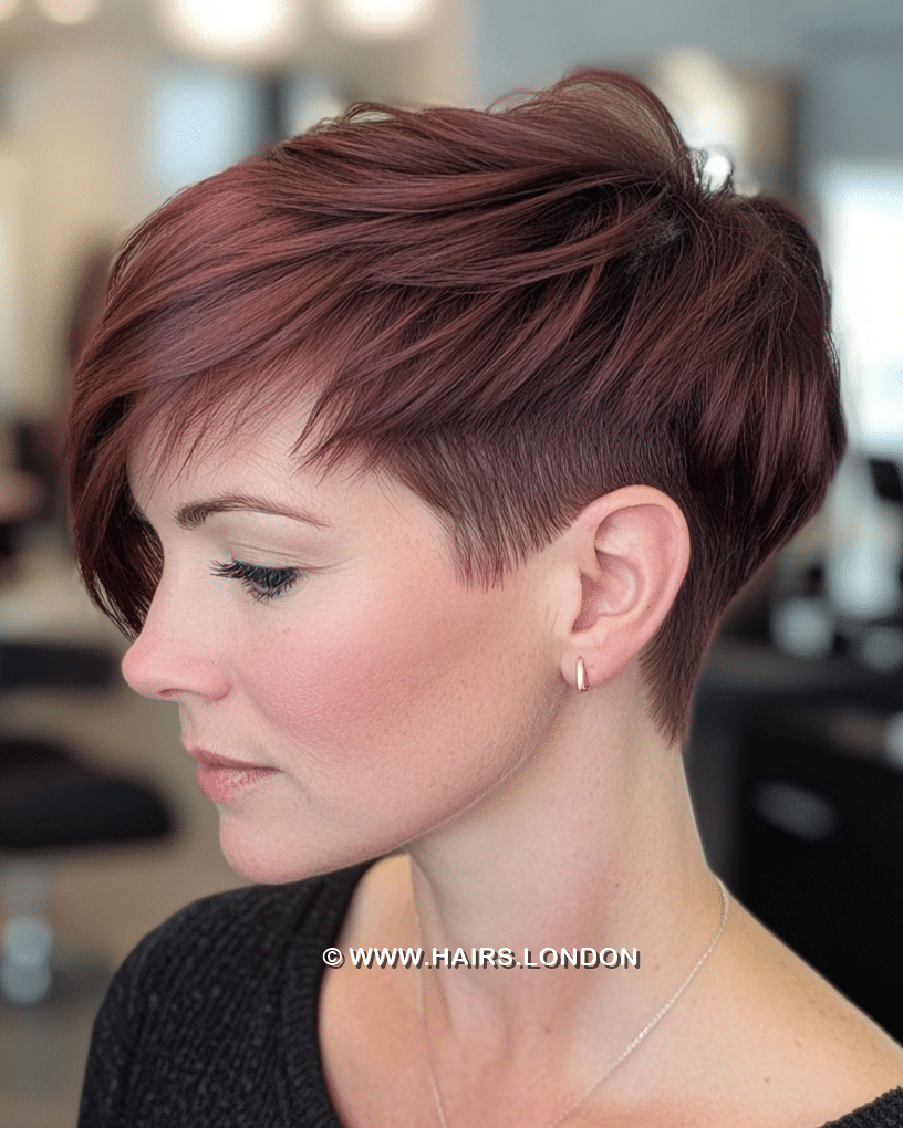 Deep Plum Pixie Hair