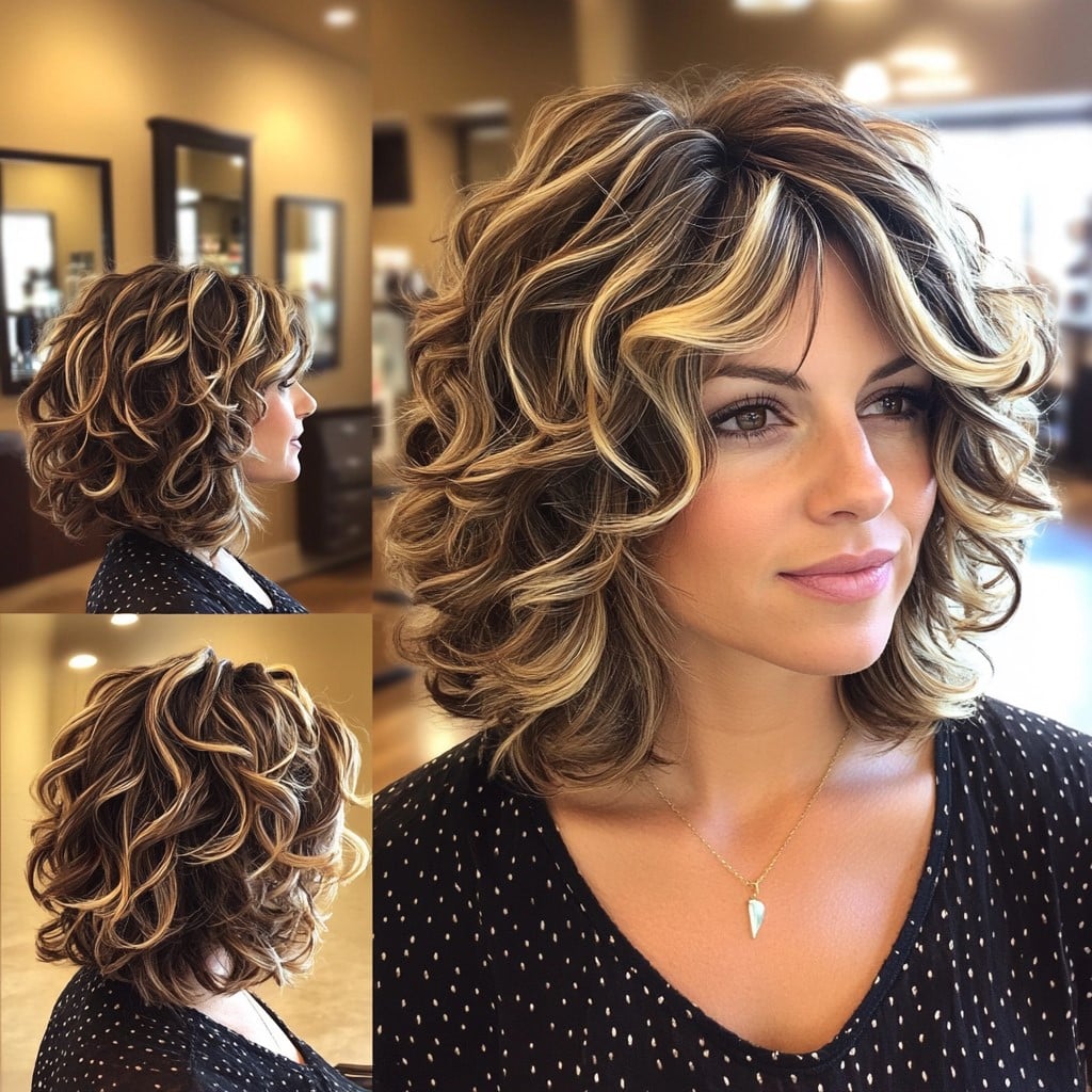 Dimensional Caramel Curls Hair