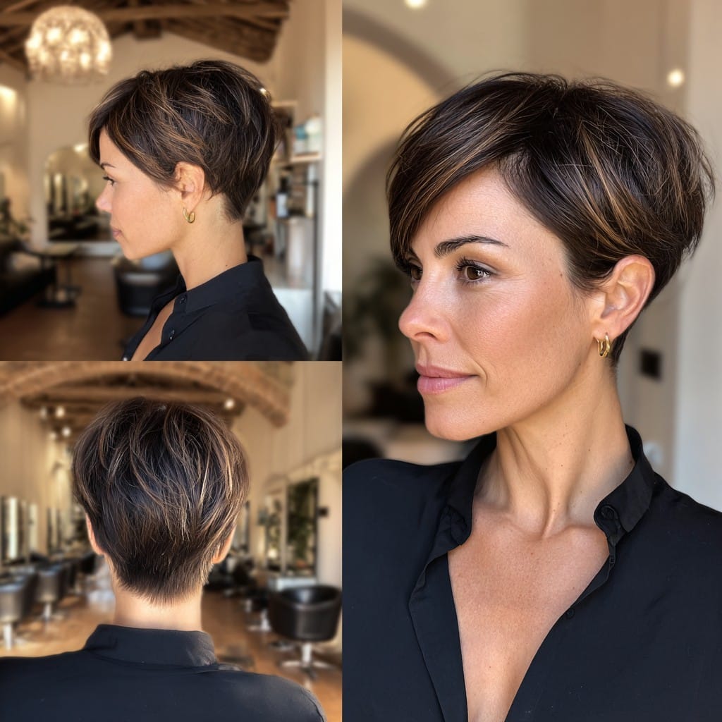Espresso Brown Pixie Hair