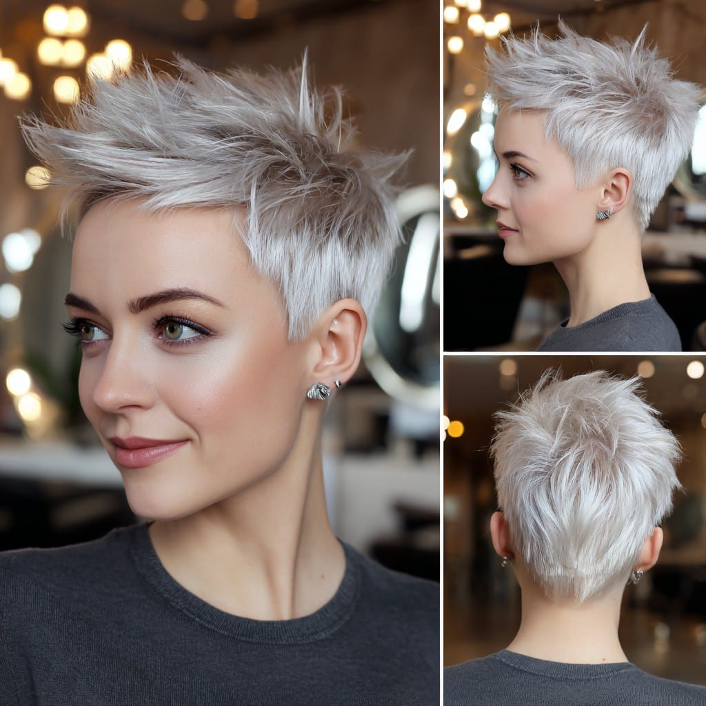 Frosted Silver Pixie Hair