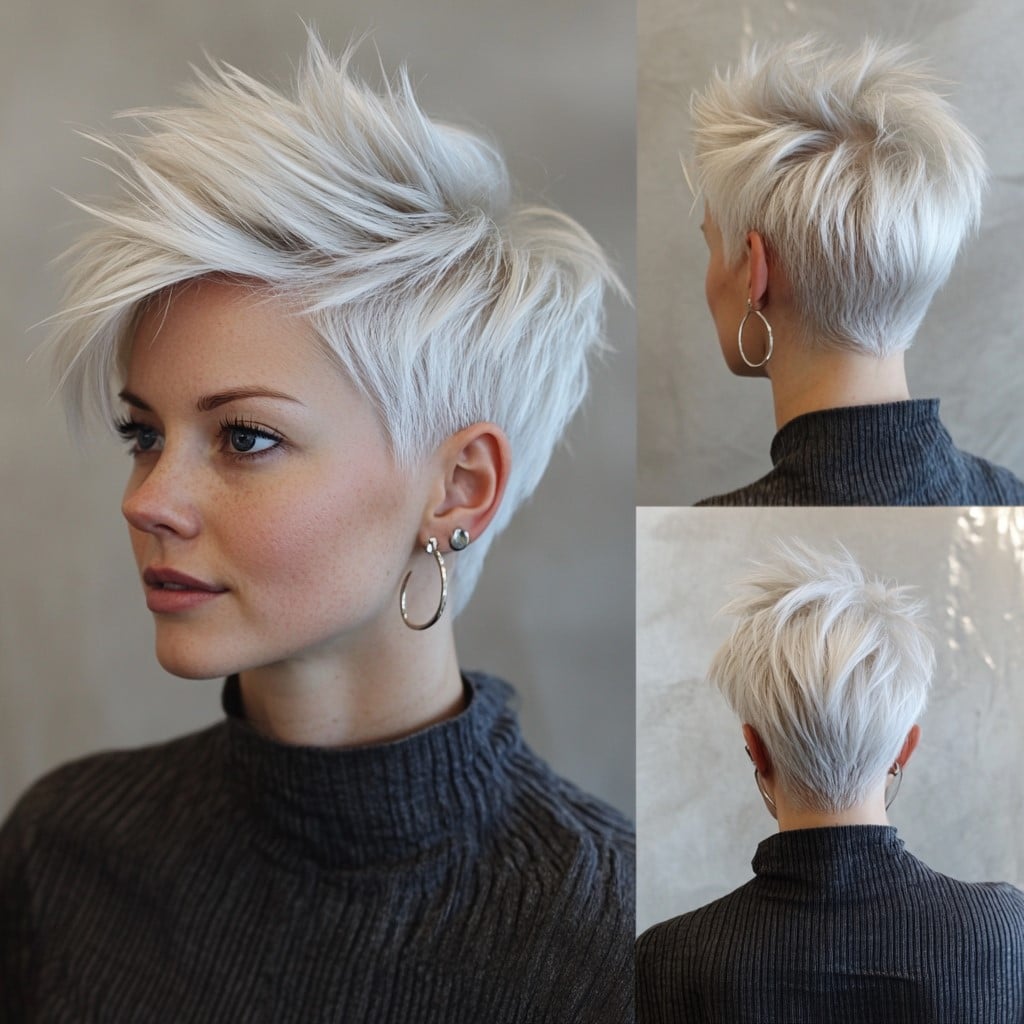 Frosted White Textured Pixie