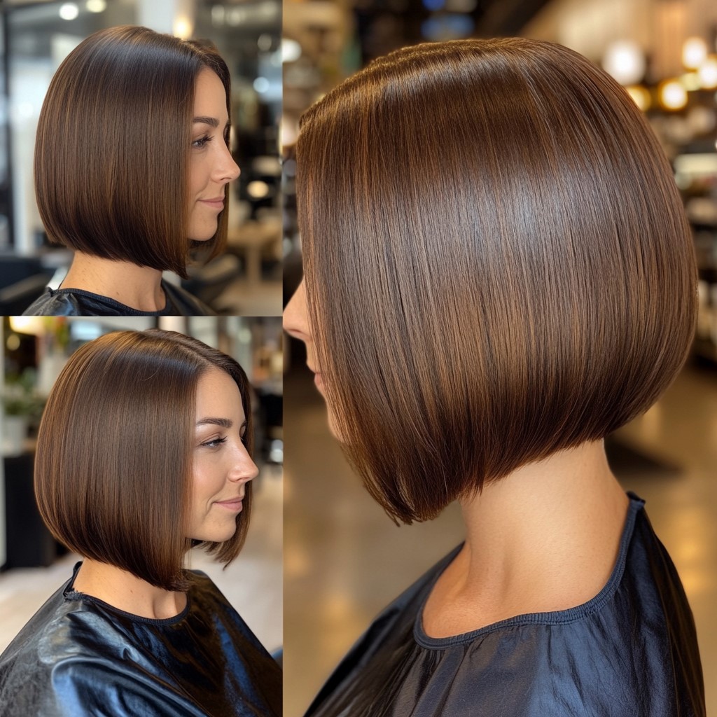 Glossy Chestnut Brown Bob