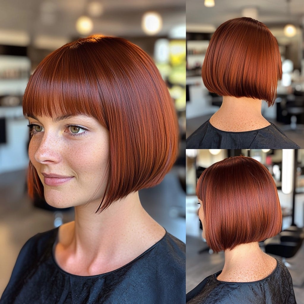 Glossy Copper Red Hair