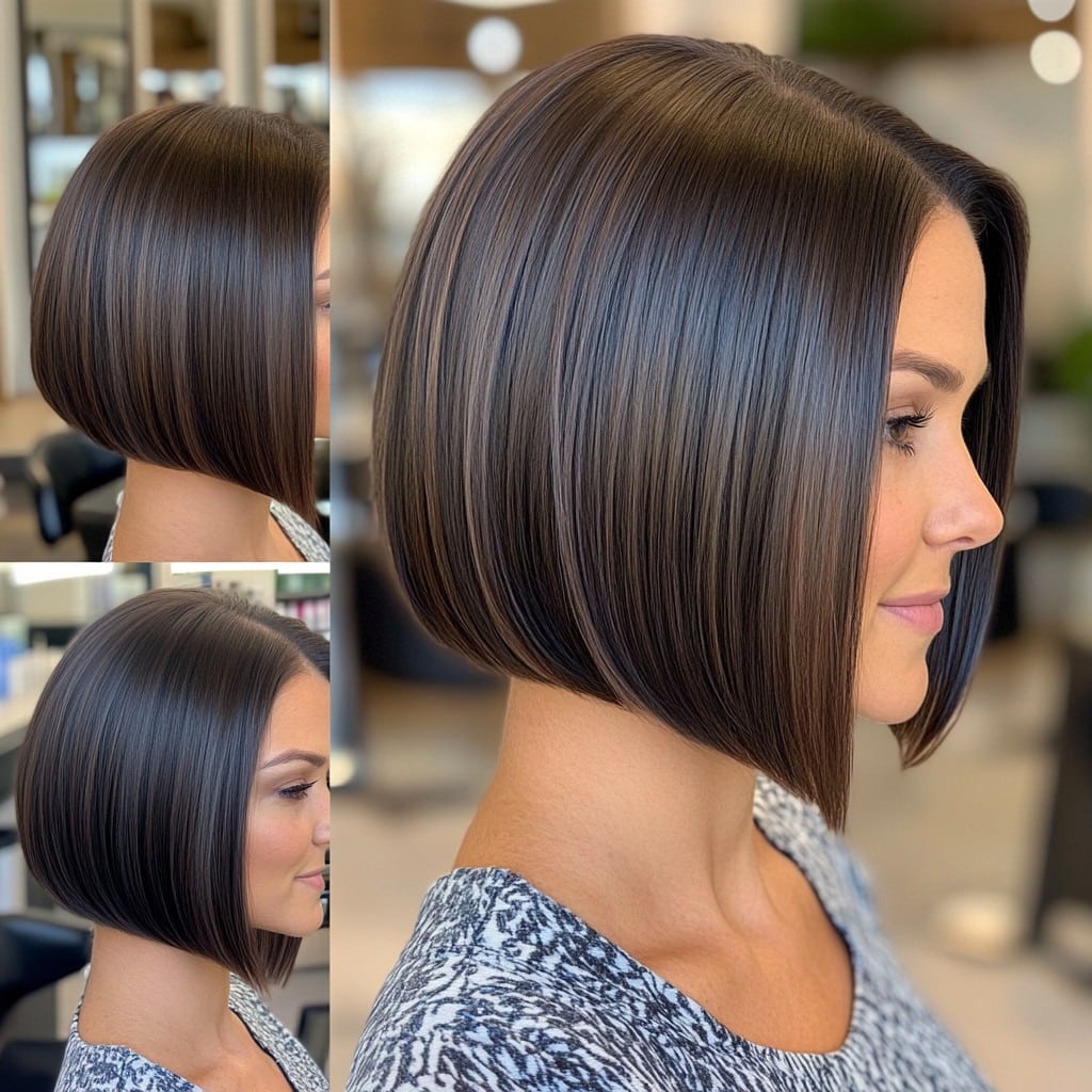 Glossy Dark Chocolate A-Line Bob