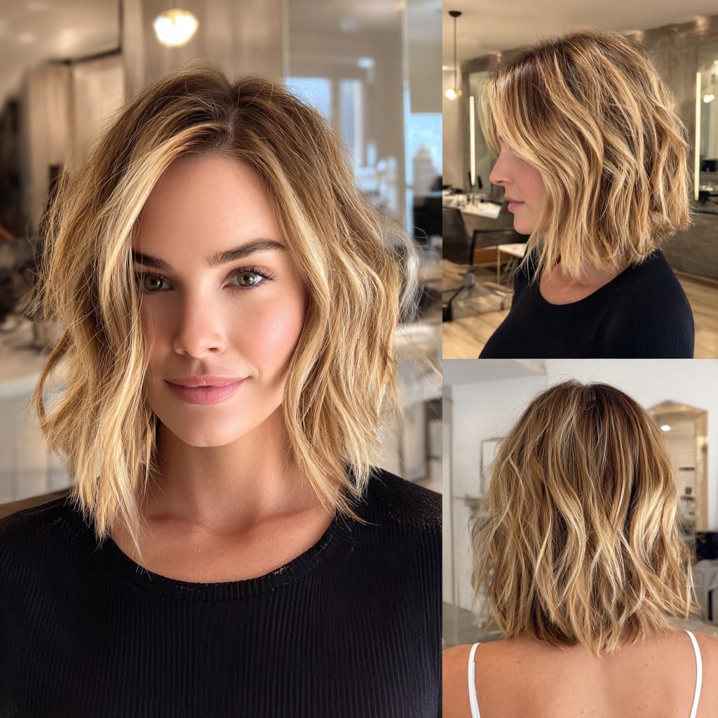 Golden Balayage Blonde Hair