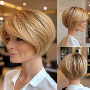 Golden Blonde Pixie Bob Hair