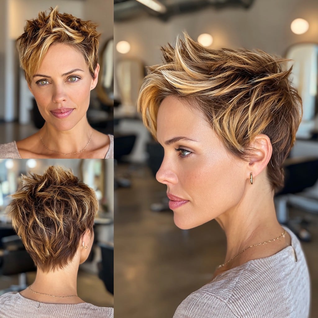 Golden Caramel Pixie Hair