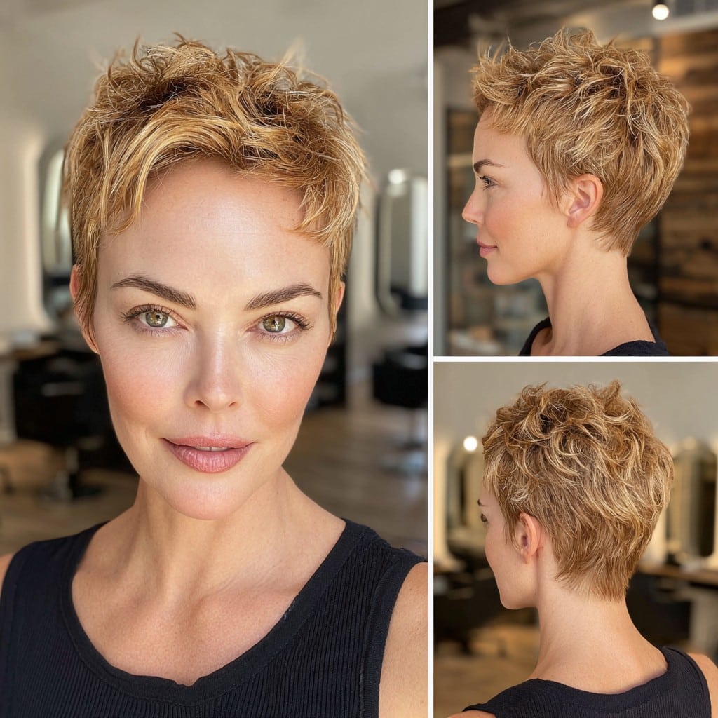 Golden Copper Pixie Hair