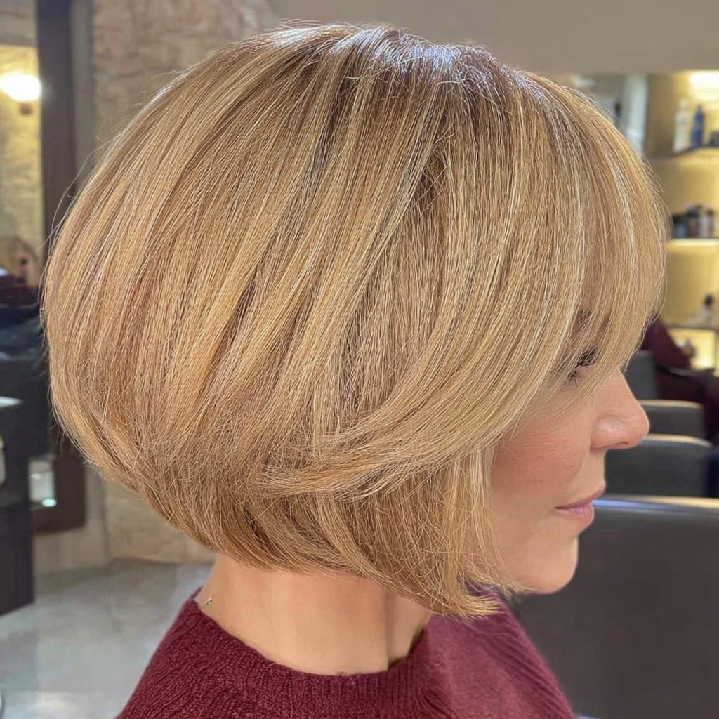 Golden Honey Blonde Bob