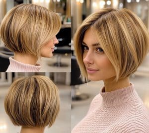 Golden Honey Blonde Bob Hair