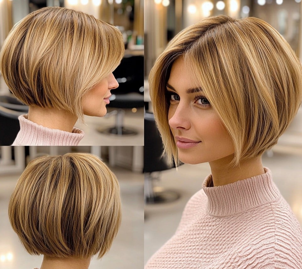Golden Honey Blonde Bob Hair