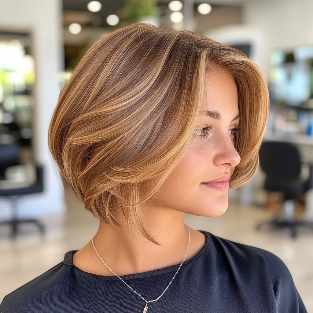 Golden Honey Blonde Bob