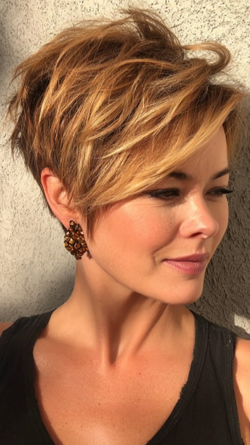 Golden Honey Pixie Hair