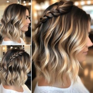 Honey Blonde Balayage Lob Hair