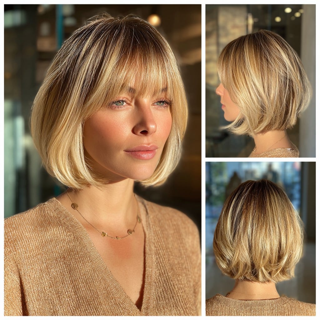Honey Blonde Bob Hair