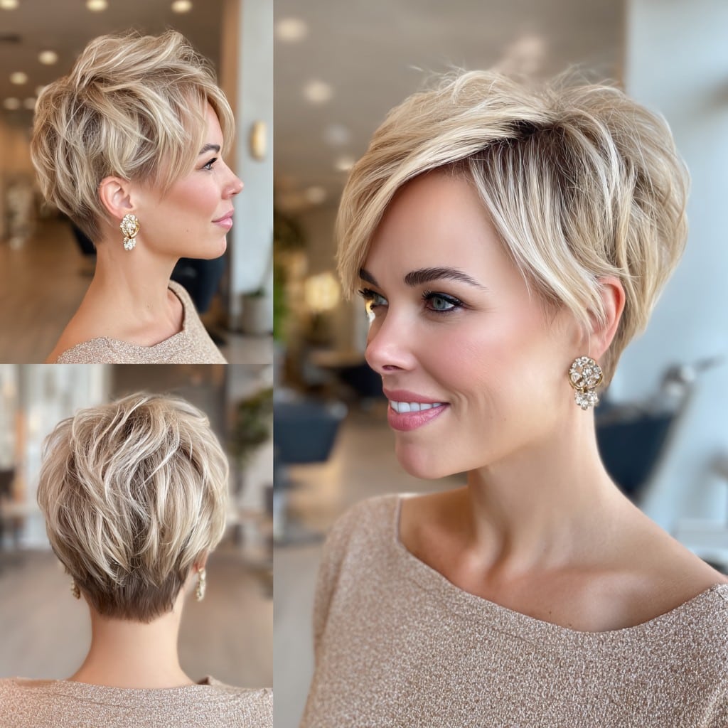 Honey Blonde Pixie Hair