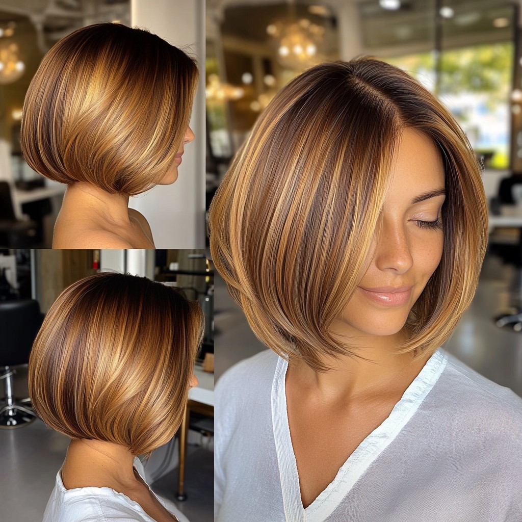 Honey Caramel Balayage Bob